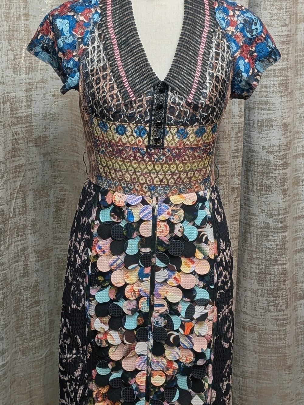 Byron Lars Anthropologie Margot Patchwork Lace Pencil Dress 2